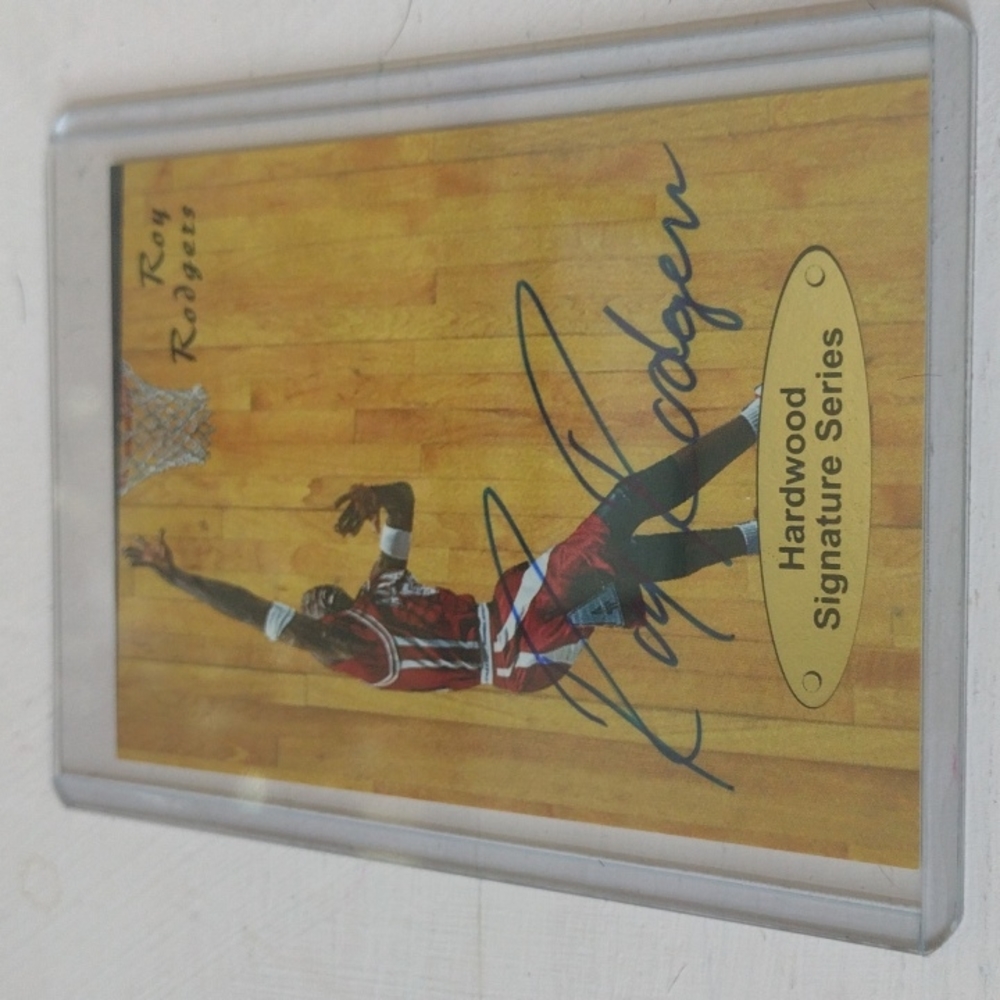 Roy Rodgers autographed basketball card in protective cover